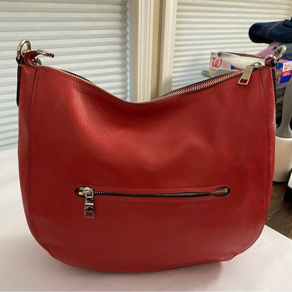 Coach Chelsea Hobo‎ 32 Stunning Red Pebbled Genuine Leather Shoulder Handbag - Picture 7 of 13